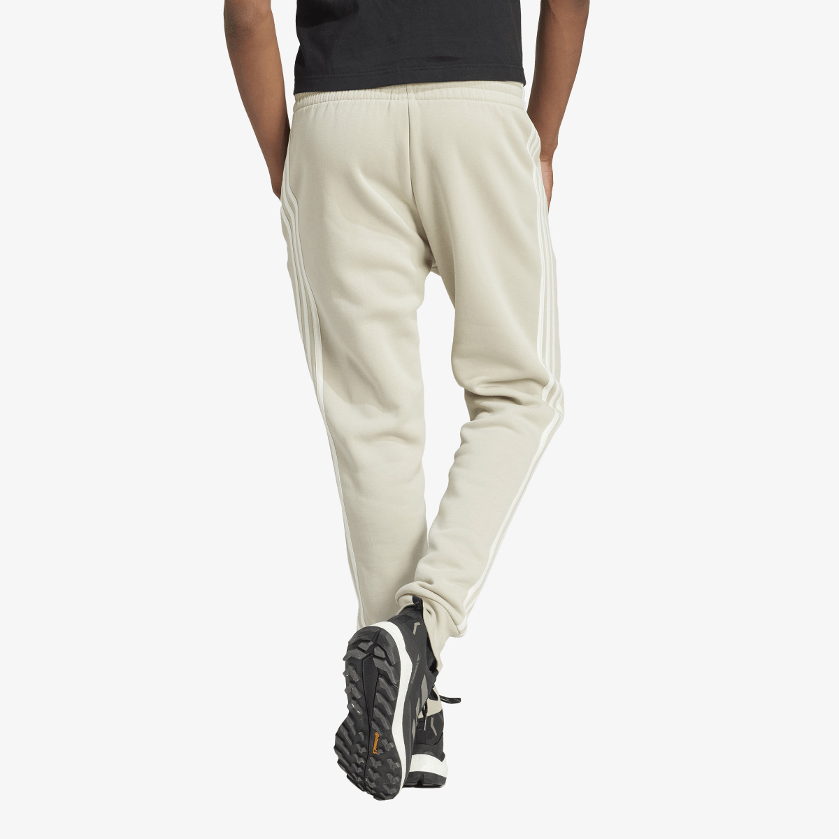 Kalhoty Essentials Fleece 3-Stripes Tapered Cuff 