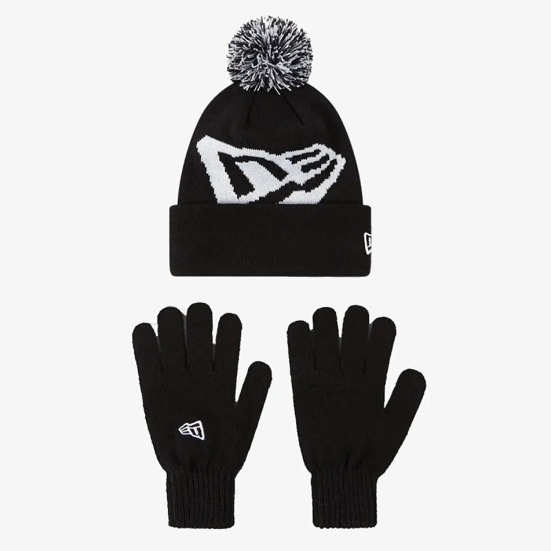 NEW ERA SET OTR. KIDS GLOVE KNIT KIT BLK ŠT:MIX 
