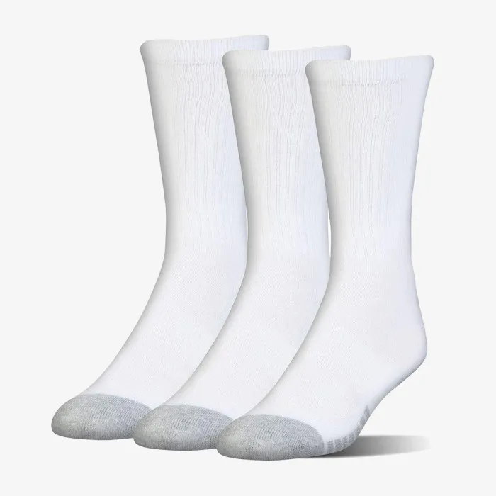 UA Heatgear Crew Socks 3-Pack White 