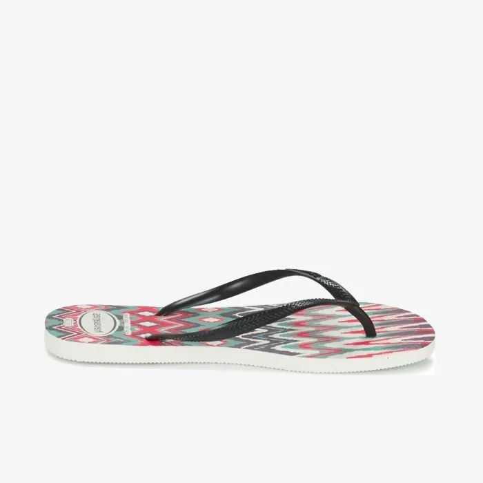 HAVAIANAS SLIM TRIBAL WHITE BLACK P 