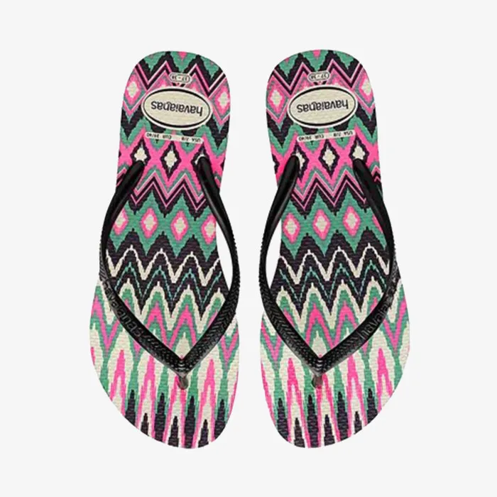 HAVAIANAS SLIM TRIBAL WHITE BLACK P 
