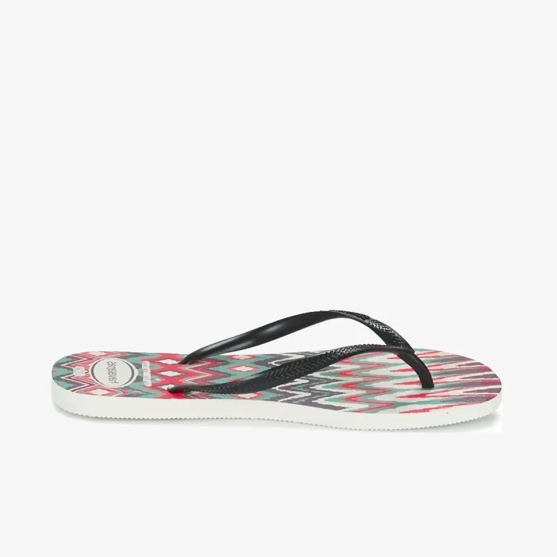 HAVAIANAS SLIM TRIBAL WHITE BLACK P