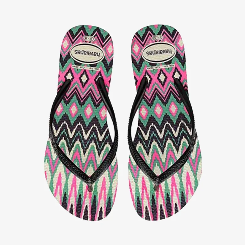 HAVAIANAS SLIM TRIBAL WHITE BLACK P