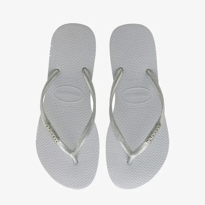 HAVAIANAS SLIM LOGO METALLIC GREY 
