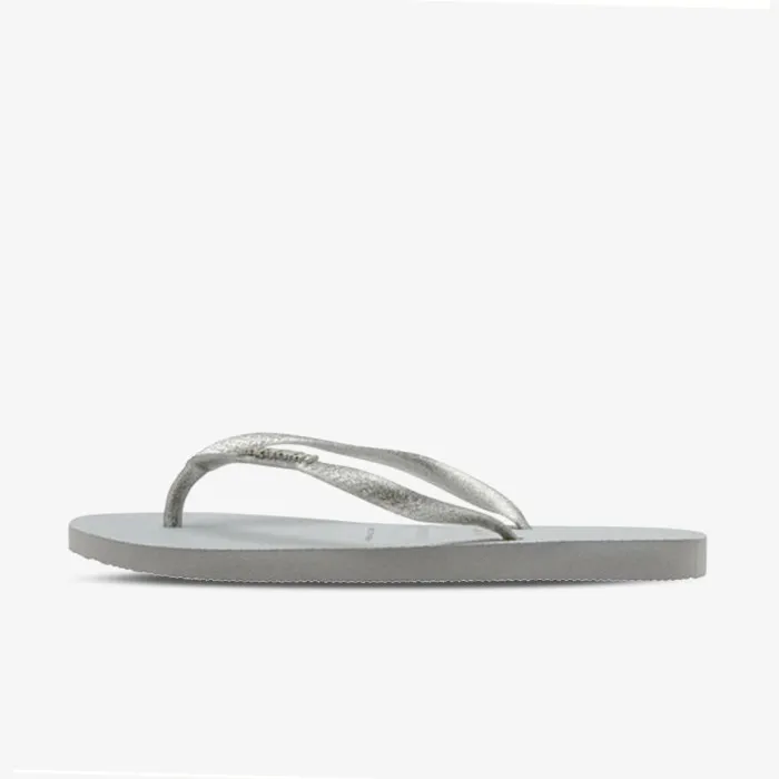 HAVAIANAS SLIM LOGO METALLIC GREY 