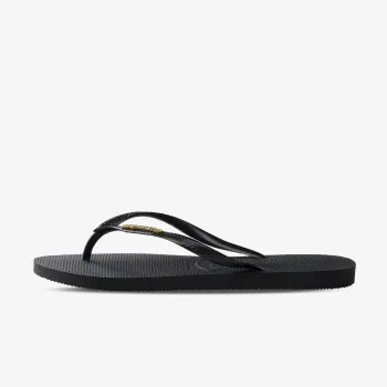HAVAIANAS SLIM LOGO METALLIC BLACK 