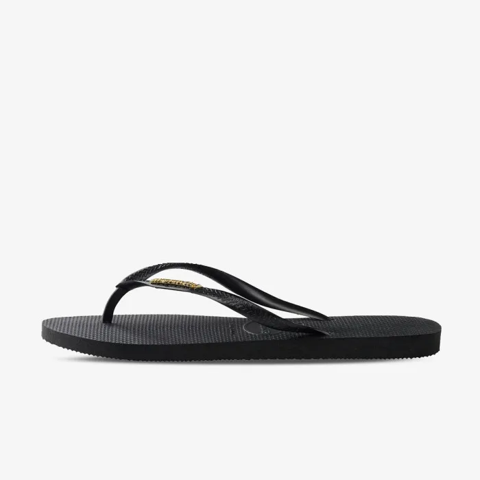 HAVAIANAS SLIM LOGO METALLIC BLACK 