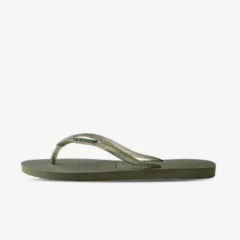 HAVAIANAS SLIM LOGO METALLIC GREEN 