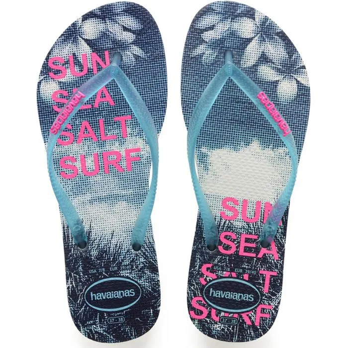 HAVAIANAS SLIM PAISAGE WHITE/TURQUOISE 