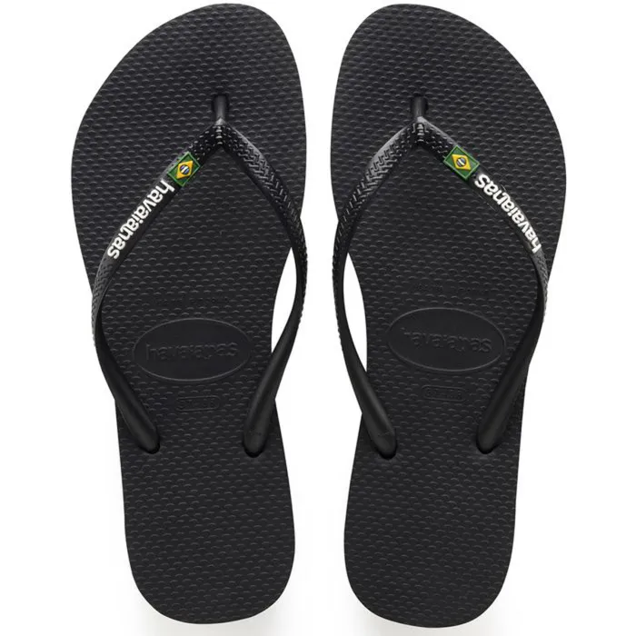 HAVAIANAS SLIM BRASIL LOGO BLACK 