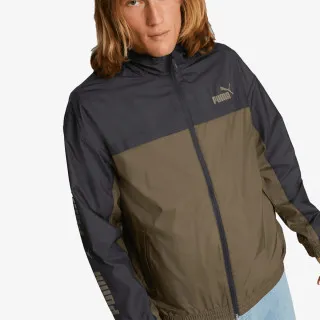 PUMA COLOURBLOCK HOODED WINDBREAKER DEEP OLIV
