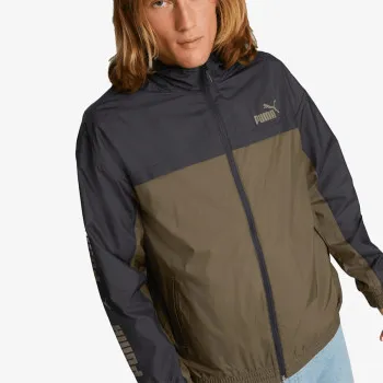 PUMA COLOURBLOCK HOODED WINDBREAKER DEEP OLIV 