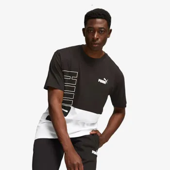 PUMA POWER Colorblock Tee PUMA Black-PUM 