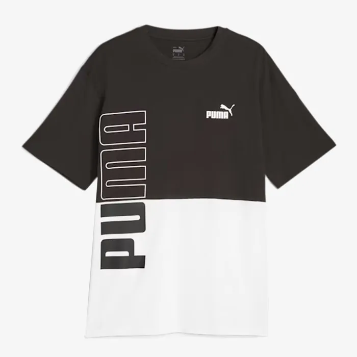 PUMA POWER Colorblock Tee PUMA Black-PUM 