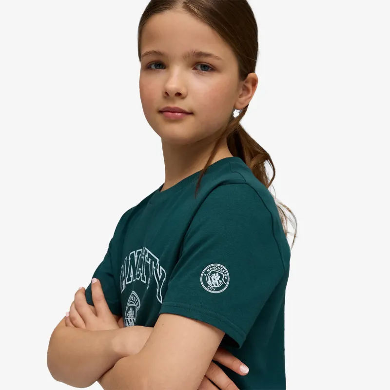 PUMA MCFC FtblCulture Tee Jr Green Terrain-Se 