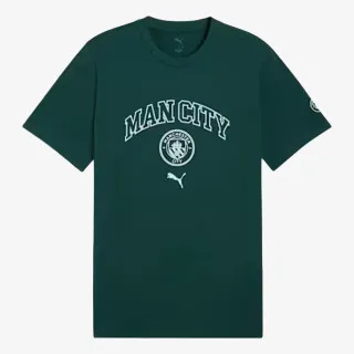 PUMA MCFC FtblCulture Tee Green Terrain-Sea G 