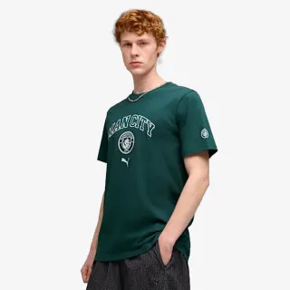 PUMA MCFC FtblCulture Tee Green Terrain-Sea G 