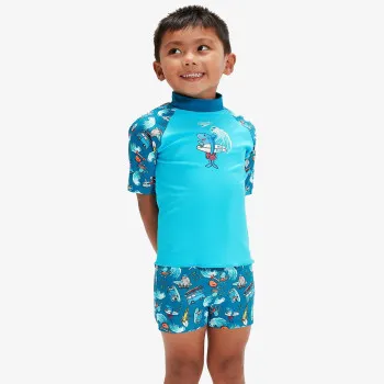 SHORT SLEEVE PRINTED RASH TOP SET 