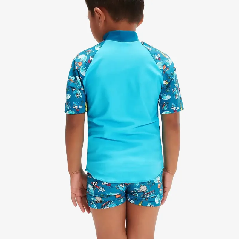 SPEEDO Short Sleeve Printed Rash Top Set
