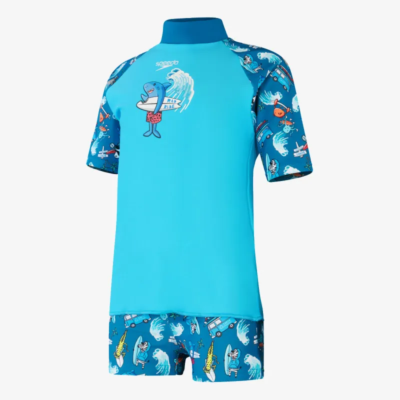 SPEEDO Short Sleeve Printed Rash Top Set