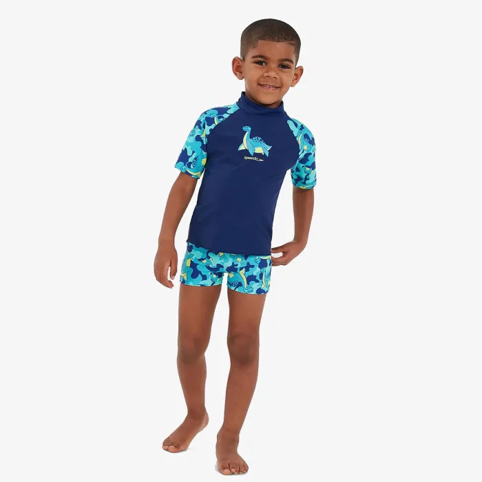 SPEEDO Short Sleeve Printed Rash Top Set 
