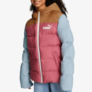 PUMA COLOURBLOCK POLYBALL HOODED JACKET DUSTY 