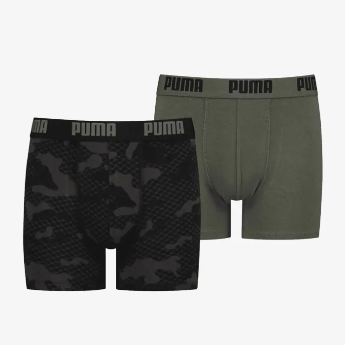 PUMA PUMA KIDS LOGO AOP BOXER 2P ARMY GREEN 