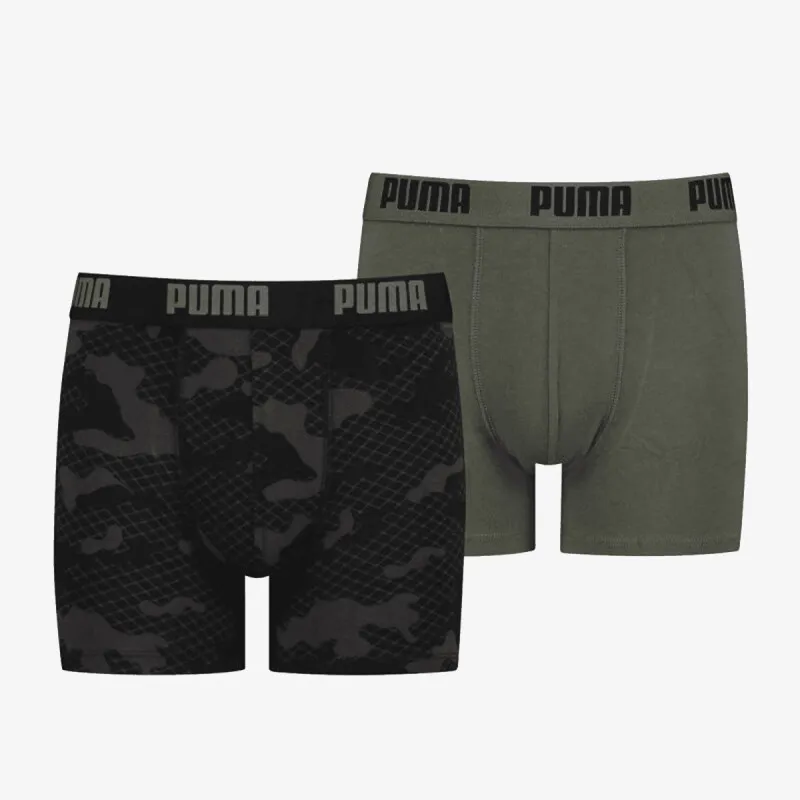 PUMA PUMA KIDS LOGO AOP BOXER 2P ARMY GREEN