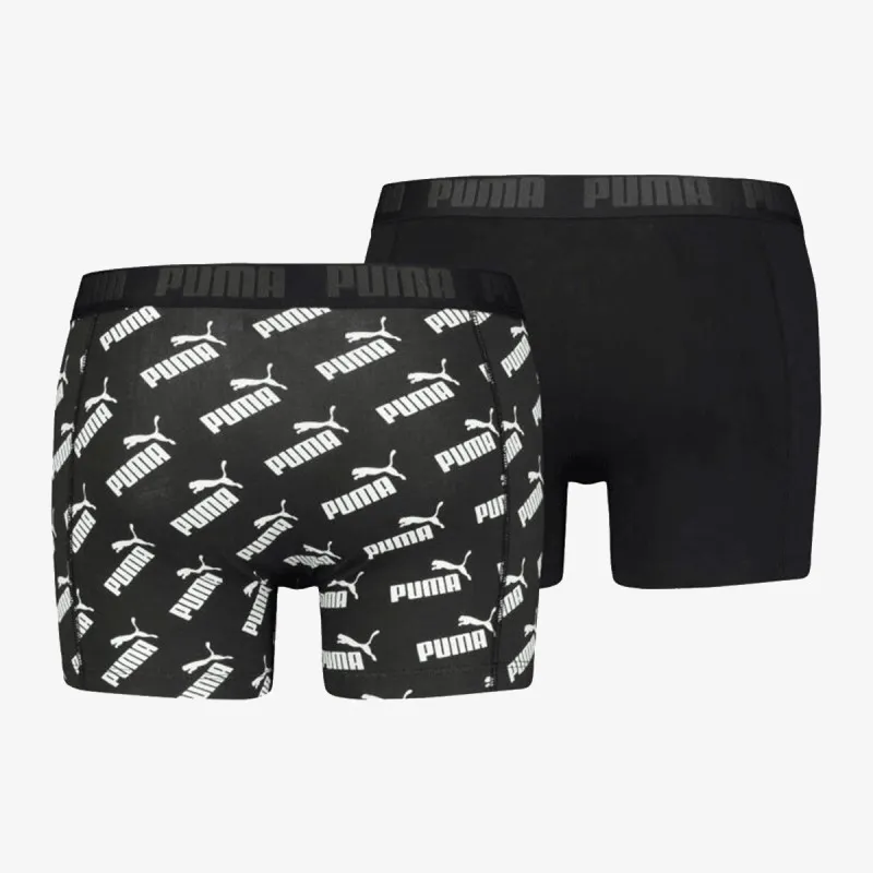 PUMA PUMA KIDS LOGO AOP BOXER 2P BLACK WHIT