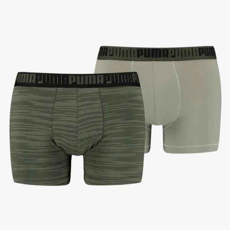 PUMA PUMA MEN SPACEDYE STRIPE BOXER 2P GREEN