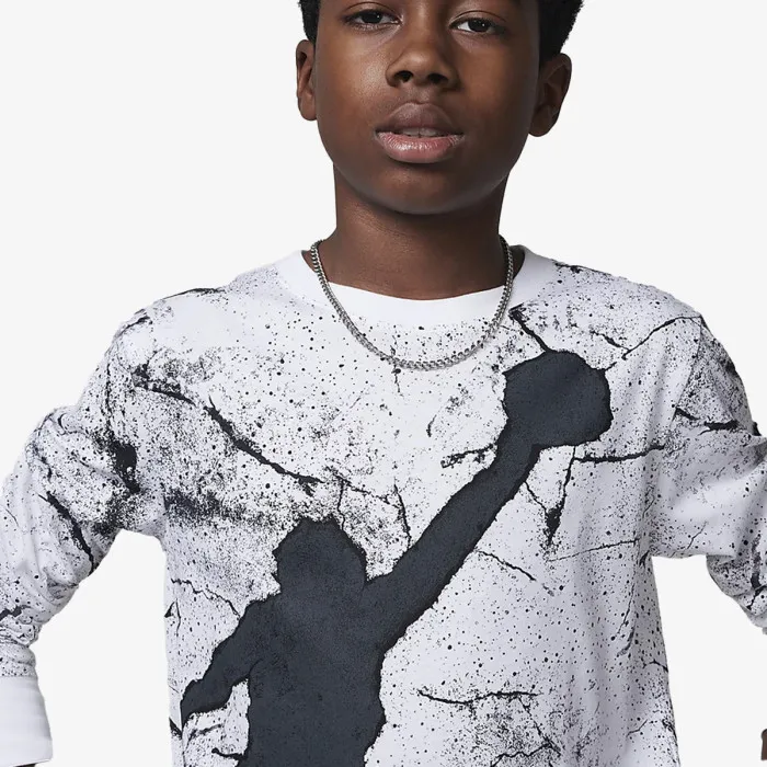 Nike JDB JUMPMAN CEMENT LS TEE 