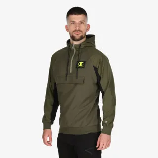 CHAMPION RUBBER LOGO HALF ZIP HOODY 