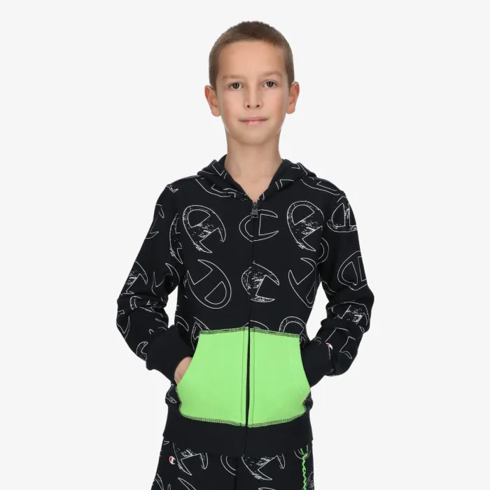 CHAMPION BOYS ALL OVER FULL ZIP HOODY 