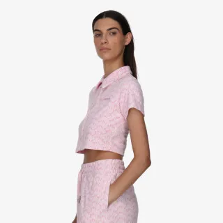 JUICY COUTURE TOWELLING SHIRT WITH MONOGRAM PRINT 