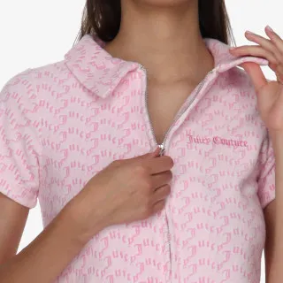 JUICY COUTURE TOWELLING SHIRT WITH MONOGRAM PRINT 