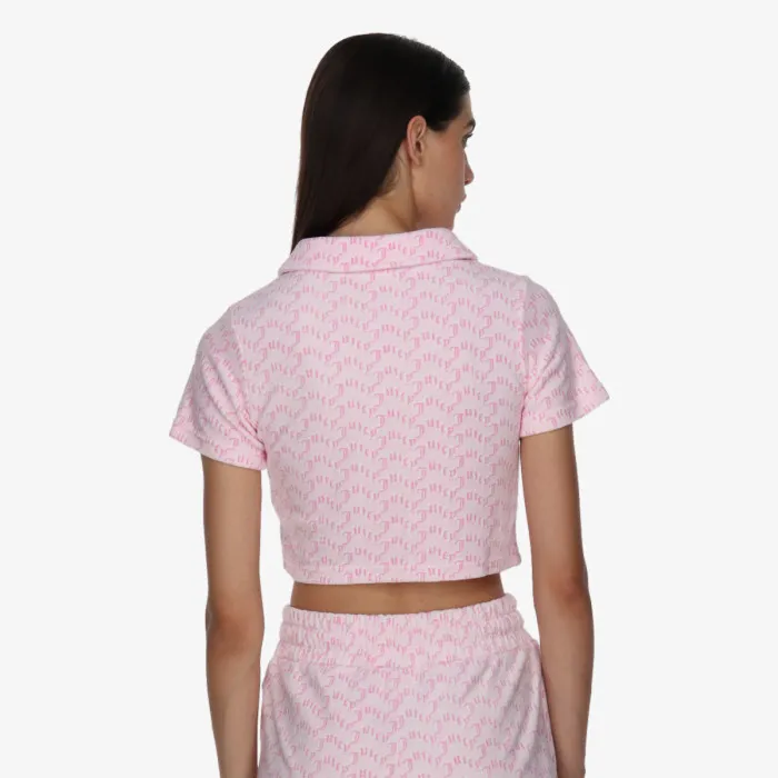 JUICY COUTURE TOWELLING SHIRT WITH MONOGRAM PRINT 