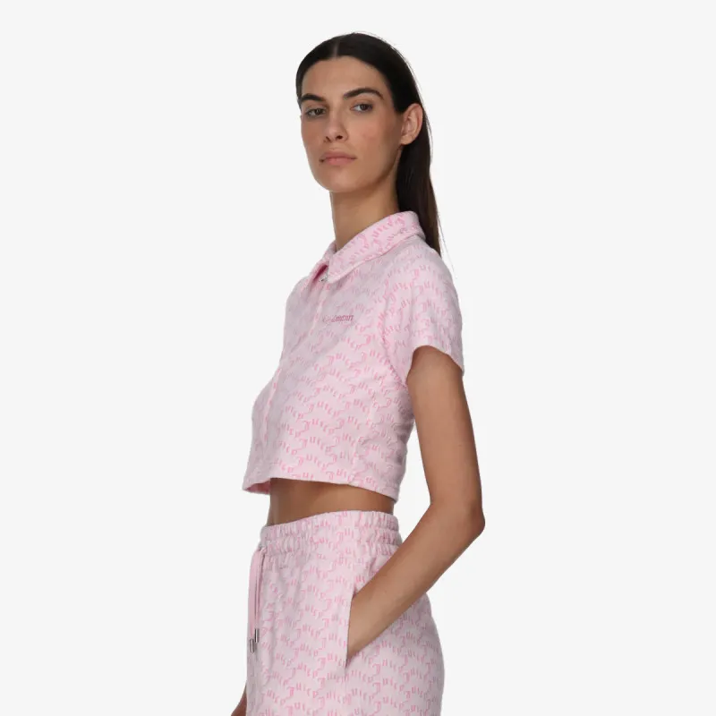 JUICY COUTURE TOWELLING SHIRT WITH MONOGRAM PRINT 