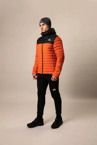 THE NORTH FACE M STRCH DWN HDIE BRNTOCHR/TNFBLK