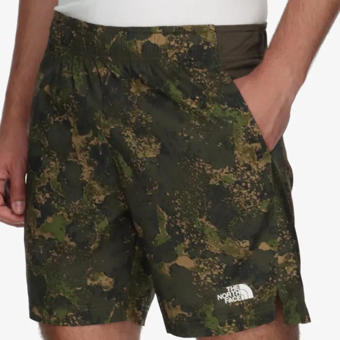 THE NORTH FACE M 24/7 7IN SHORT PRINT FOREST OLIVE MOSS 