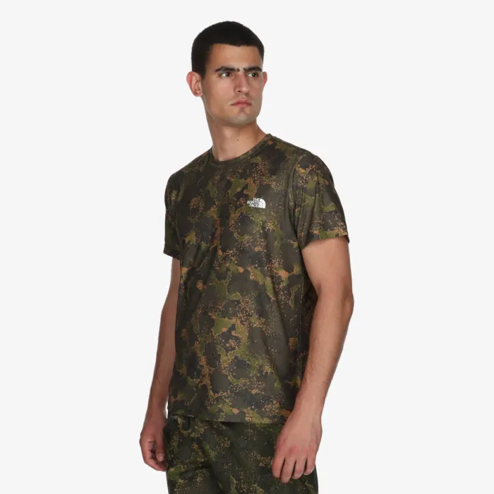 THE NORTH FACE M REAXION AMP CREW PRINT FOREST OLIVE MO 