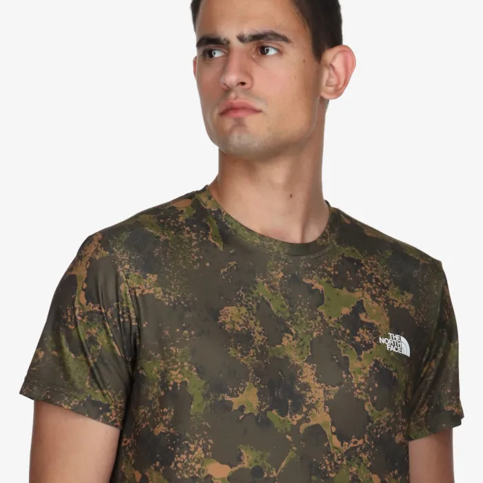THE NORTH FACE M REAXION AMP CREW PRINT FOREST OLIVE MO 