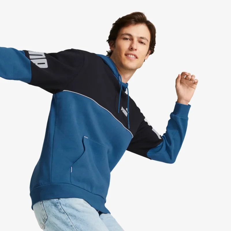 PUMA PUMA POWER COLORBLOCK HOODIE FL LAKE BLU