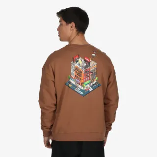 SPRAYGROUND BLOCK PARTY CREWNECK BROWN 