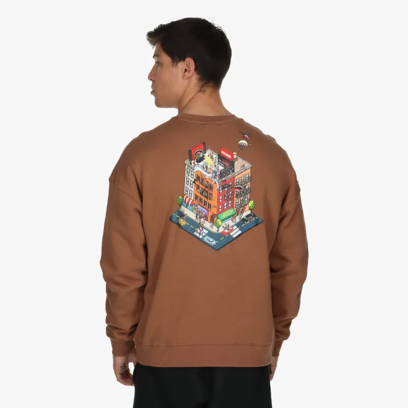 SPRAYGROUND BLOCK PARTY CREWNECK BROWN 