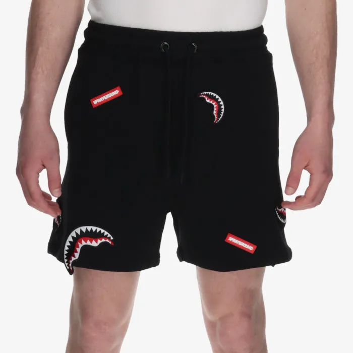 SPRAYGROUND SHARK PATCHES SHORTS BLK 